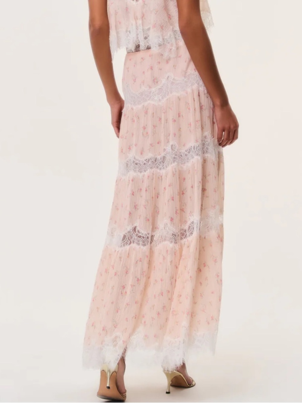 LoveShackFancy Everhart Cotton-Silk Lace Maxi Skirt in size 0 - Picture 4 of 4